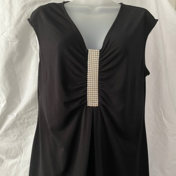 🌷Alfani Sleeveless Top with Pearl & Ruching Detail - Picture 1 of 5